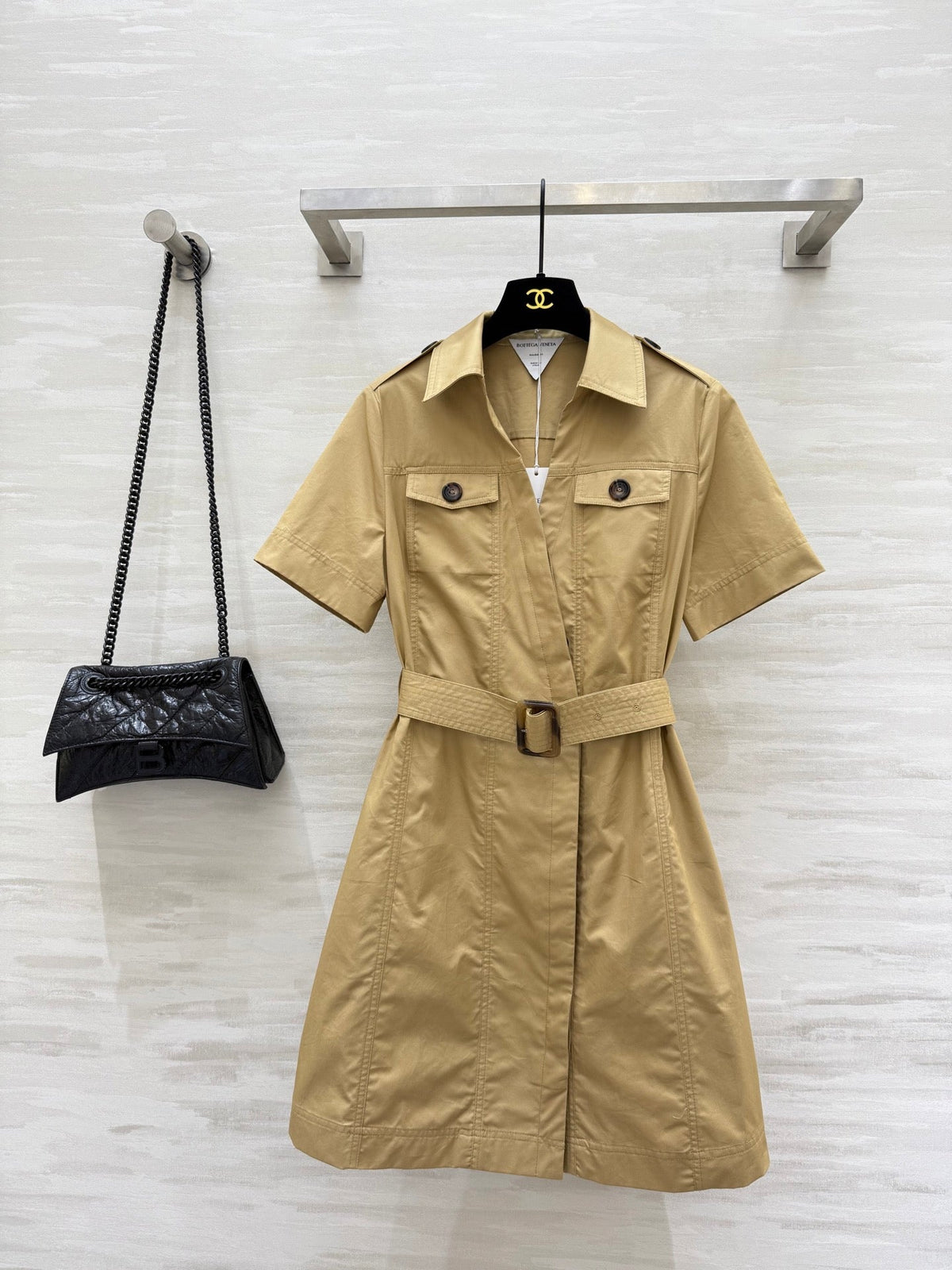 BV Shirt Dress In Yellow Cotton