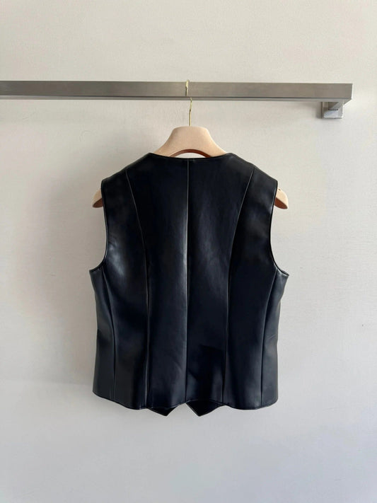 MIUMIU LEATHER VEST STYLE 728