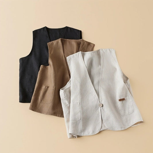 Crosa - Solid Color Sleeveless Vest – Minimalist Summer Layer