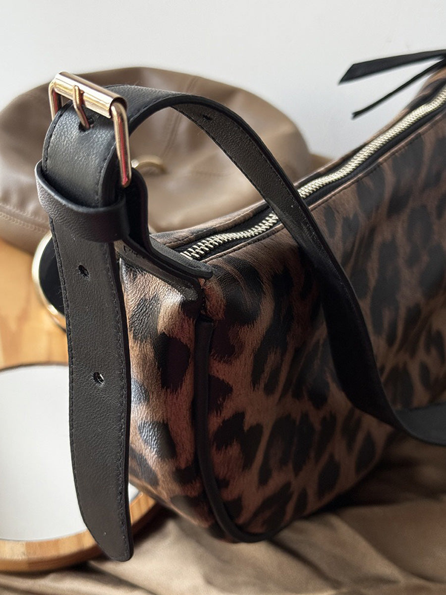 Avery Leopard-Print Crescent Crossbody Bag