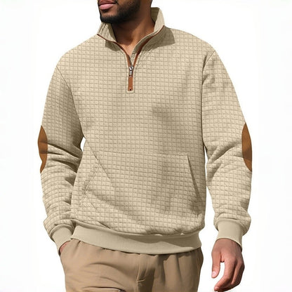 Stand Collar Long Sleeve Jacquard Knit Sweater