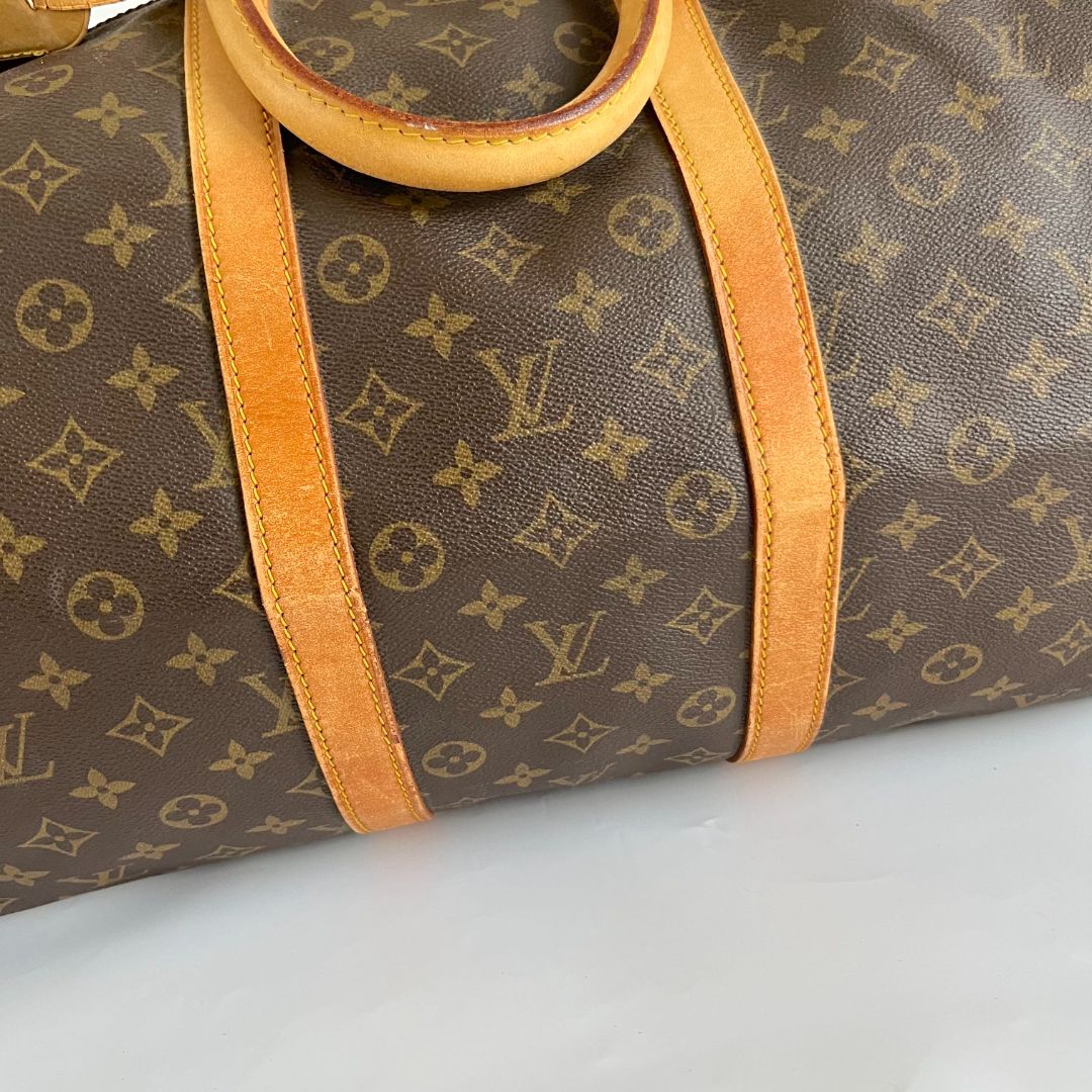 Louis Vuitton brown monogram canvas Keepall 55 Duffel vintage bag