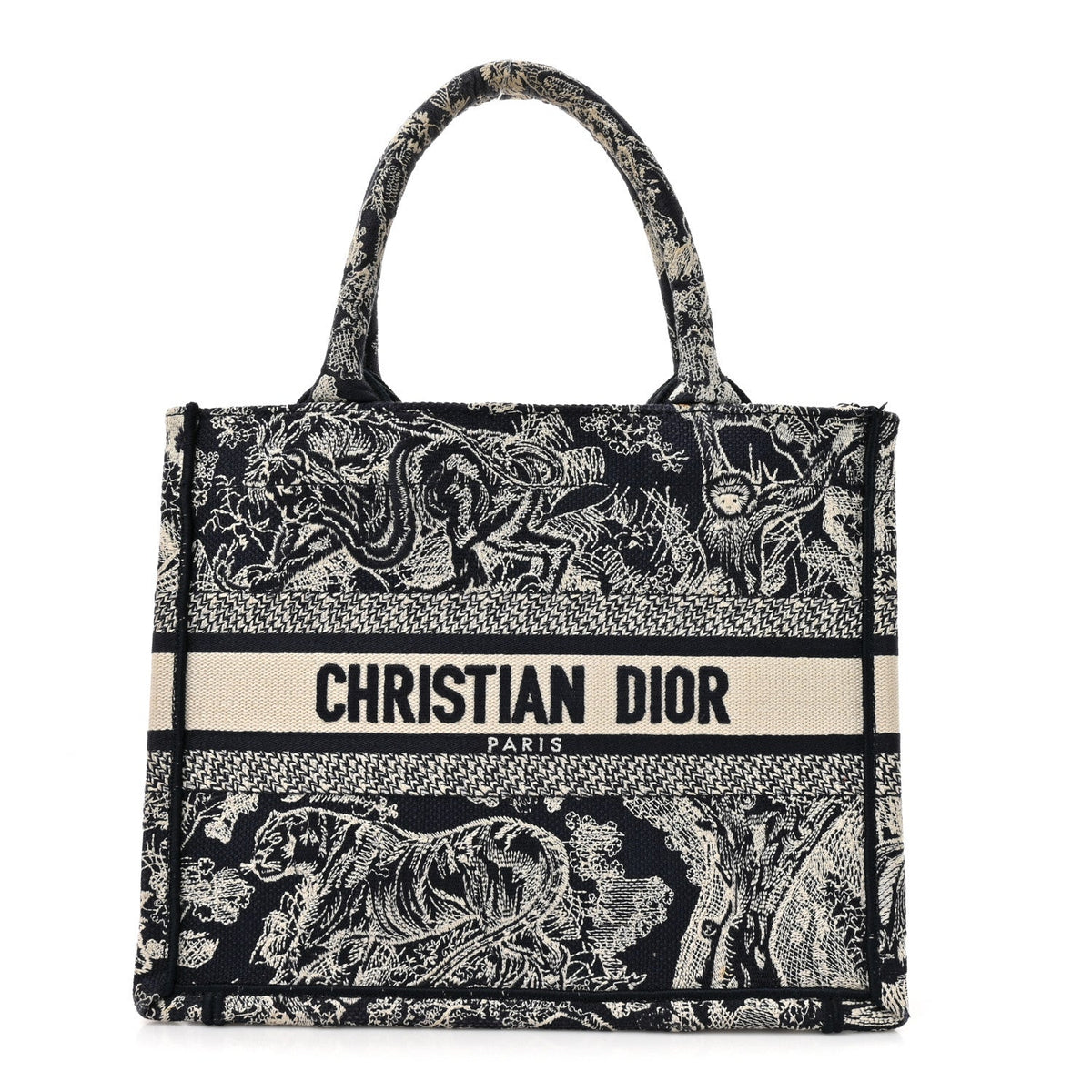 Calfskin Dioriviera Toile De Jouy Small Book Tote With Strap Blue Multicolor