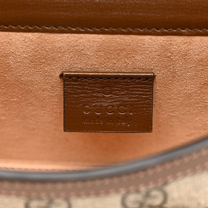 GG Supreme Monogram Mini Horsebit 1955 Shoulder Bag Beige Brown Sugar