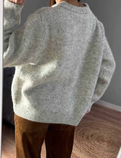 Vintage Crew Neck Long Sleeve Knit Cardigan