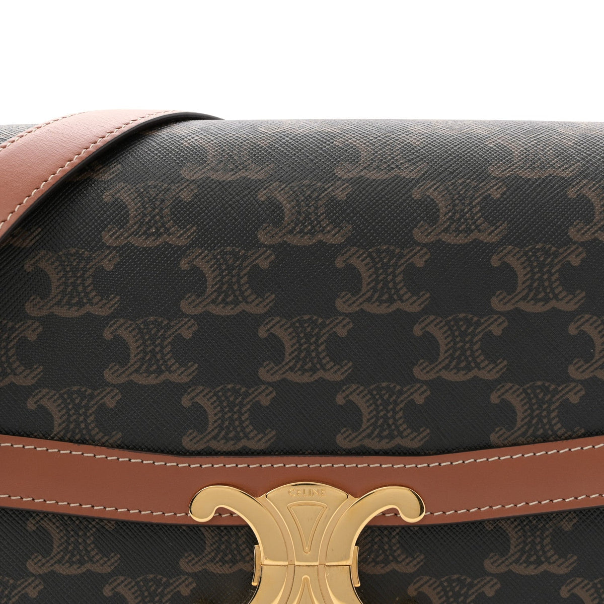 Triomphe Canvas Calfskin Medium Triomphe Bag Tan