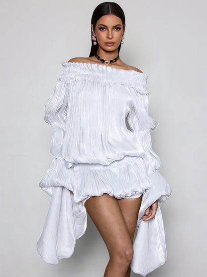 Karina Off Shoulder Ruched Dress Set