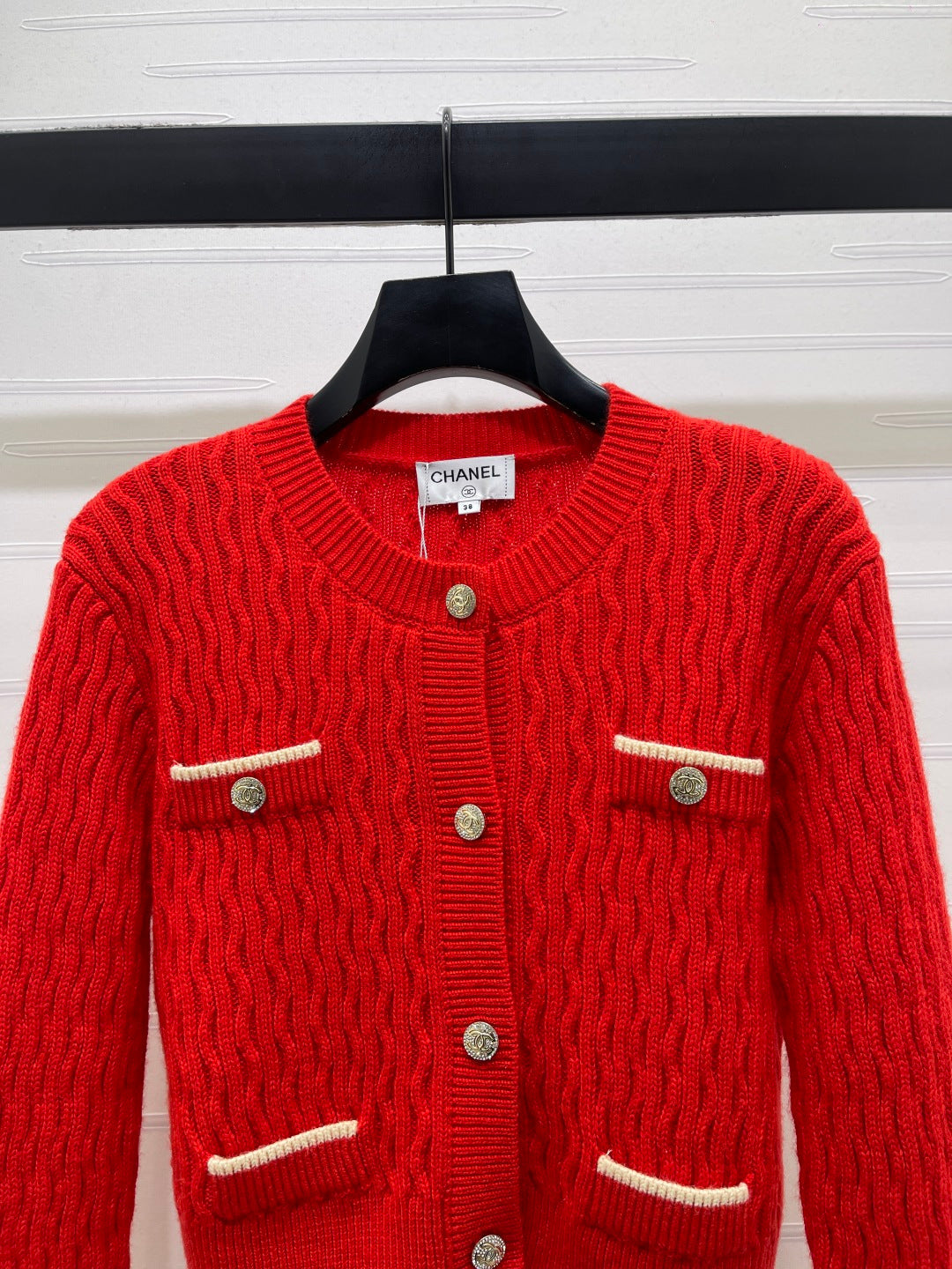 Chanel 2026 Knitted Cardigan Red Wool Cashmere 340962