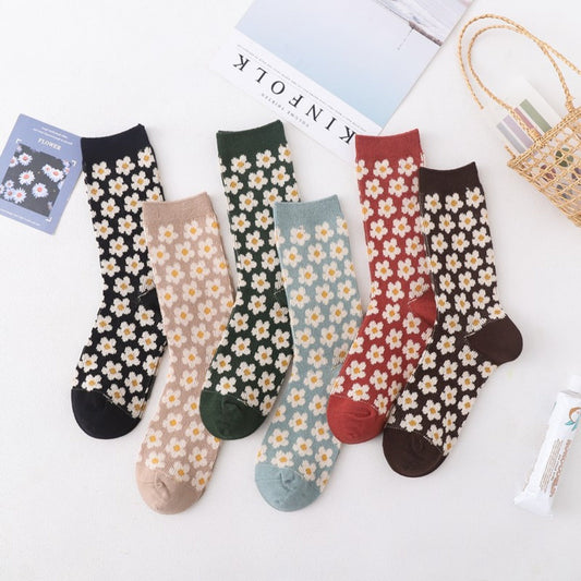 Rufia - Floral Pattern Mid-Calf Socks