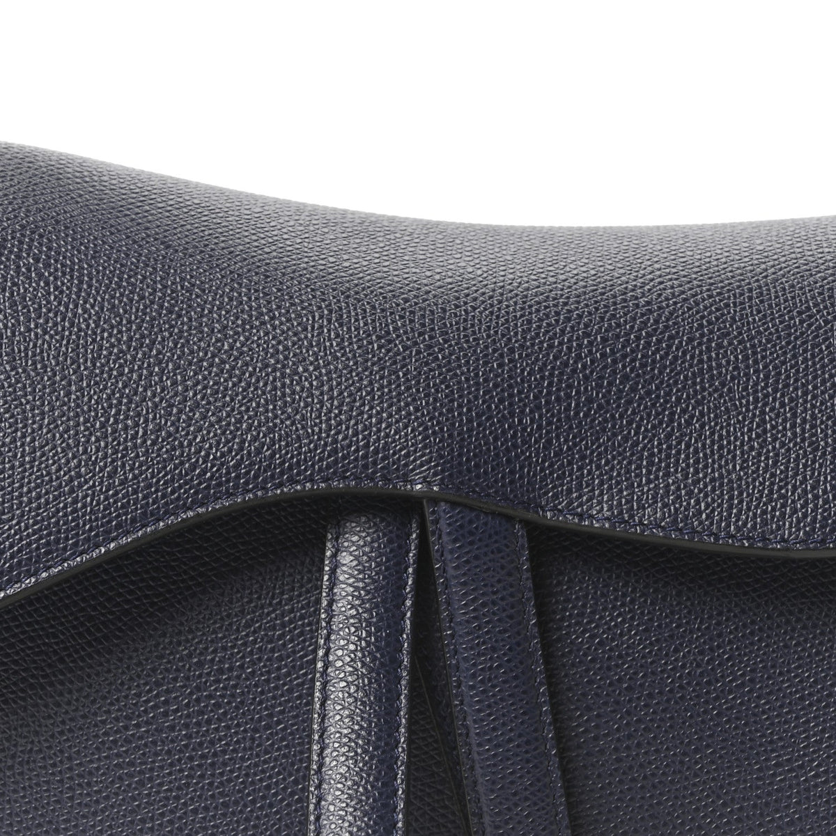 Grained Calfskin Saddle Bag Navy