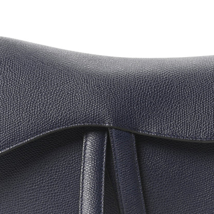 Grained Calfskin Saddle Bag Navy
