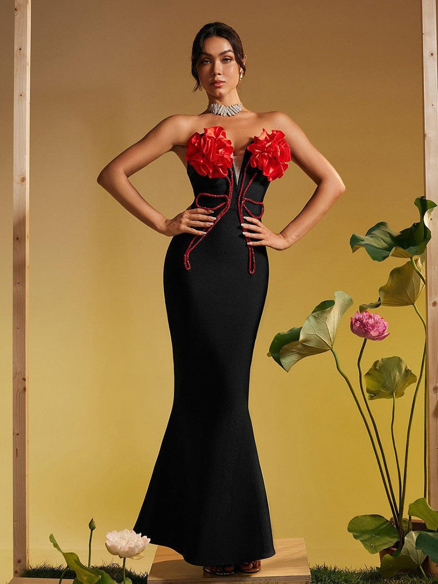 Isabelle Floral Mermaid Masterpiece Maxi Dress