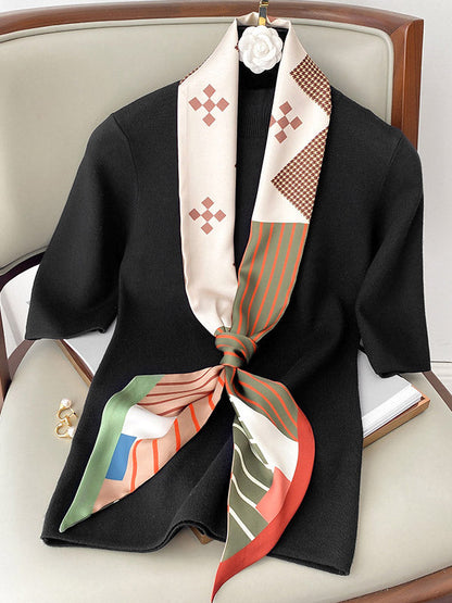 Urban Silk Imitation Striped Printed Scarf