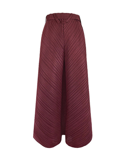 Wide Leg Loose Drawstring Pleated Tiered Casual Pants Bottoms