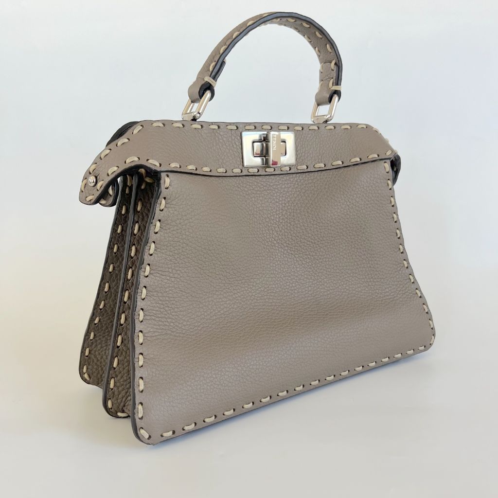 Fendi Peekaboo ISeeU Small Etoupe Selleria bag