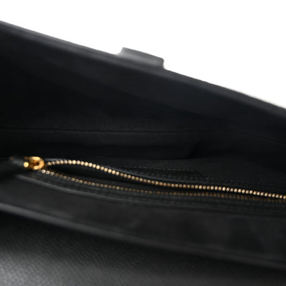 Grained Calfskin Saddle Bag Black
