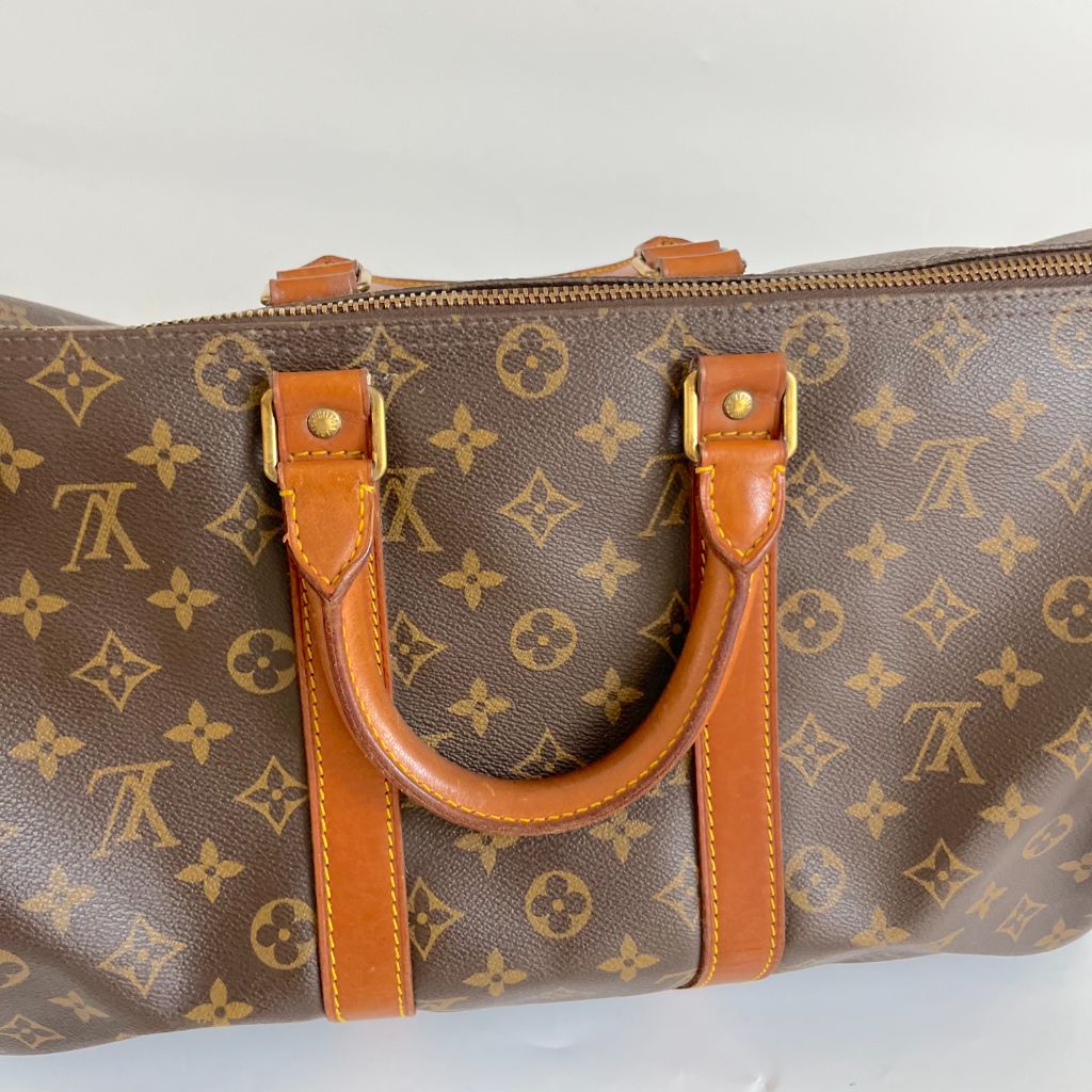 Louis Vuitton Monogram Canvas and Leather 45 boston bag