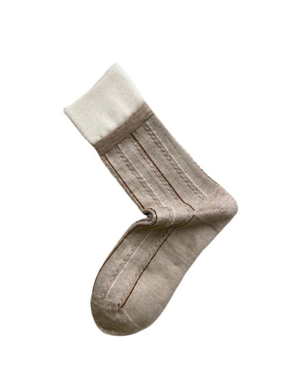Rufia - Color-Block Mid-Calf Socks – Minimalist &amp; Warm