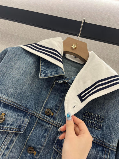 MIUMIU DENIM JACKET AND SKIRT SET 274644