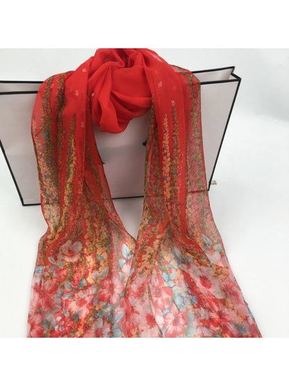 Scarvii - Floral Print Scarf - Lightweight &amp; Elegant
