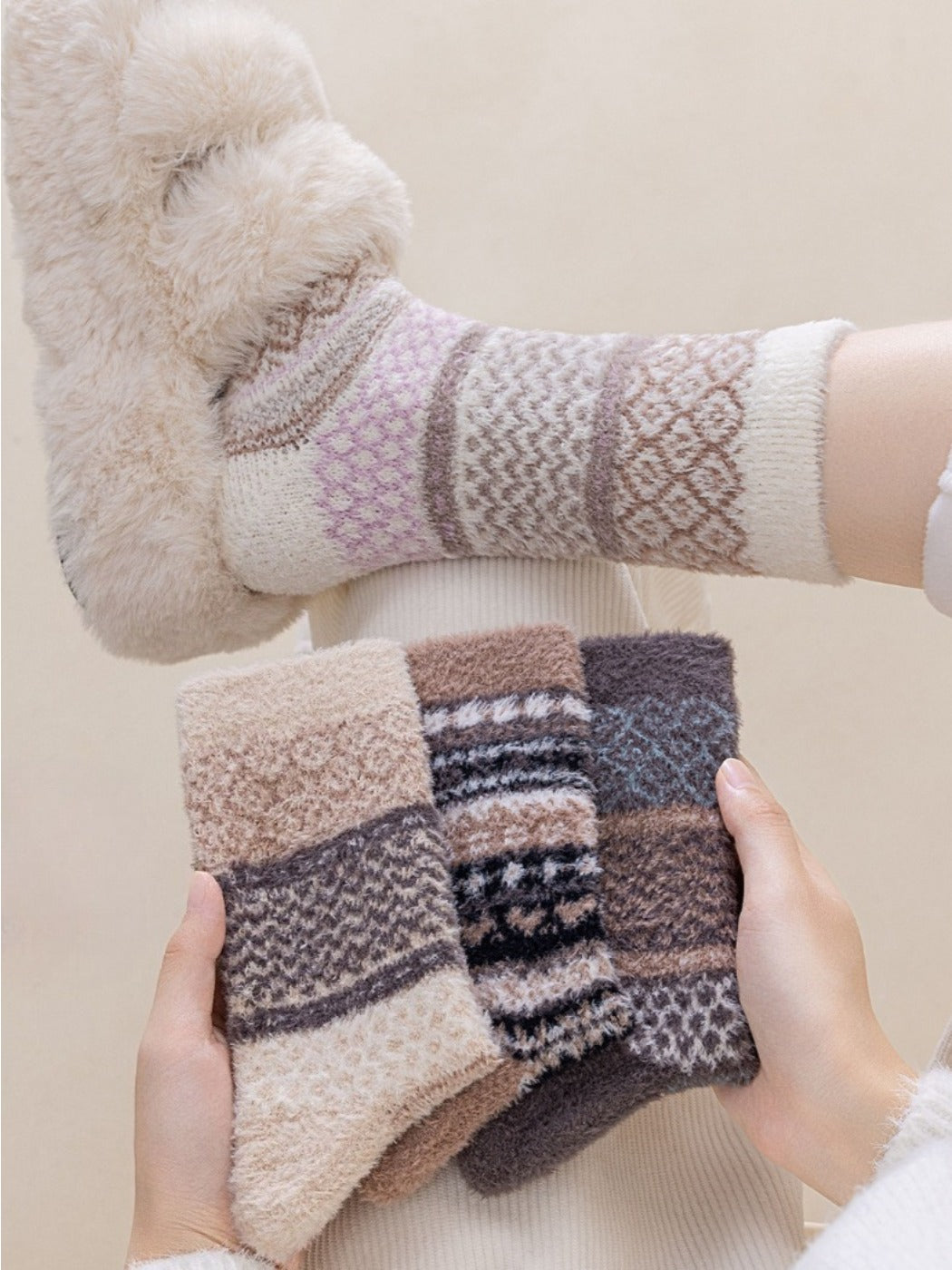 Rufia - Cozy Fleece Thick Mid-Calf Socks