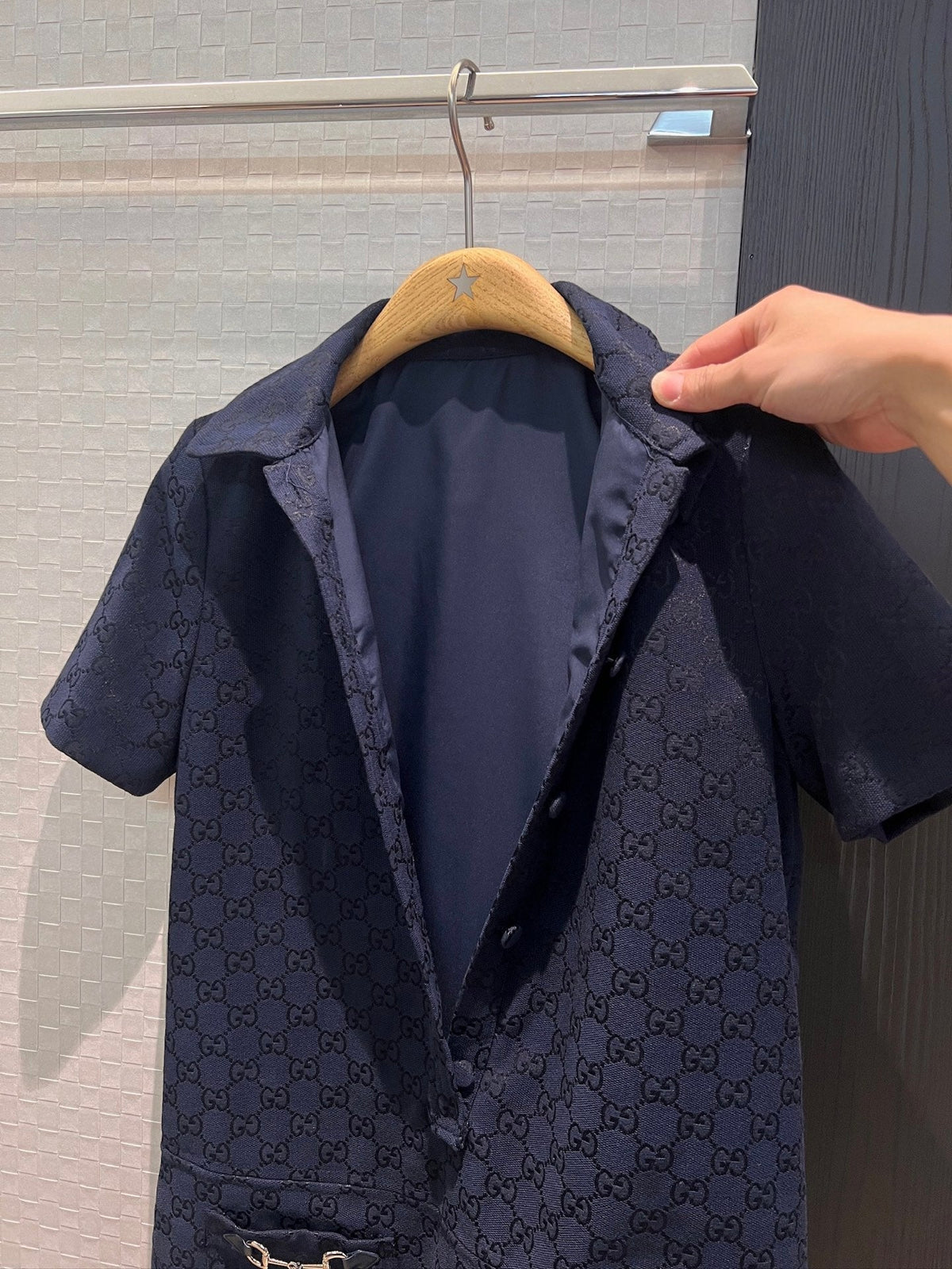 Gucci Jumpsuit Short Dark Blue Polyester Fiber