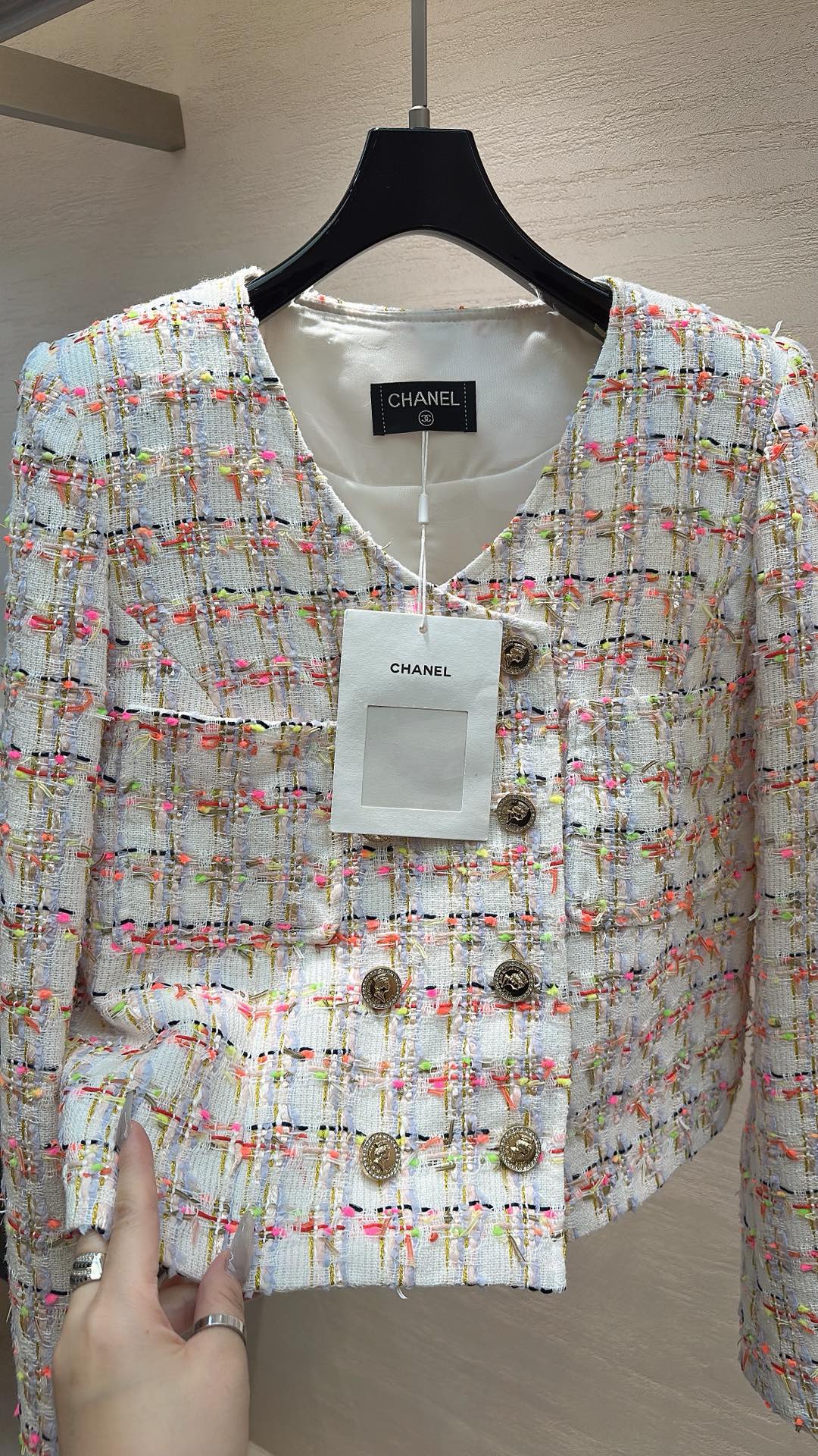 CHANEL SPRING ROMANTIC JACKET IVORY MULTICOLOR IN TWEED