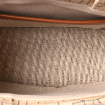 Textile Calfskin All Over Print Small Triomphe Cabas Thais Natural Tan