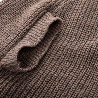 Solid Color Loose Poncho High Neck Sweater