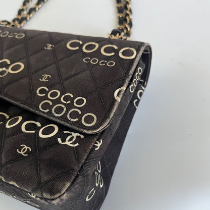 Chanel Coco Classic Double Flap Bag Quilted Canvas Medium