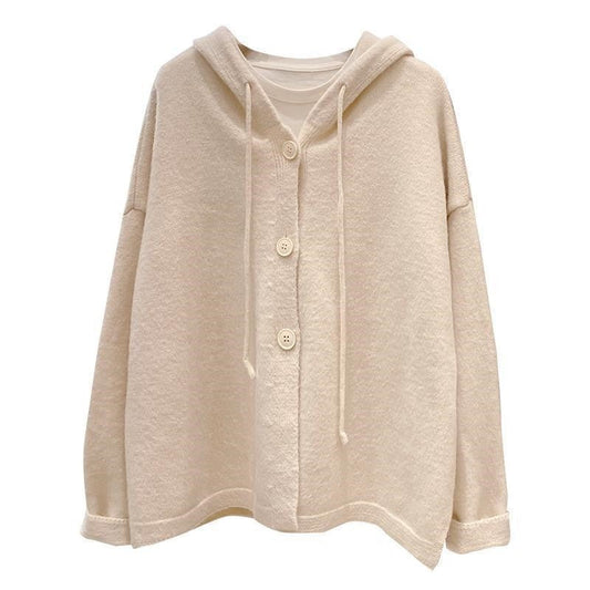 Women's Hooded Knit Cardigan Short Spring Sweater