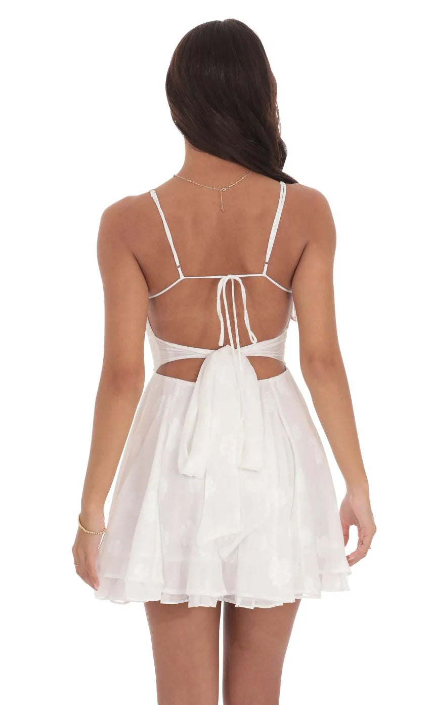 Fit and Flare Dress in Floral White
