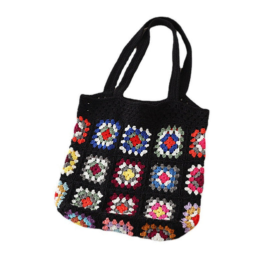 Crochet Granny Square Bag Floral Patchwork Bag