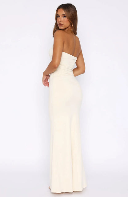 Confidence Is Key Strapless Maxi Dress Bone