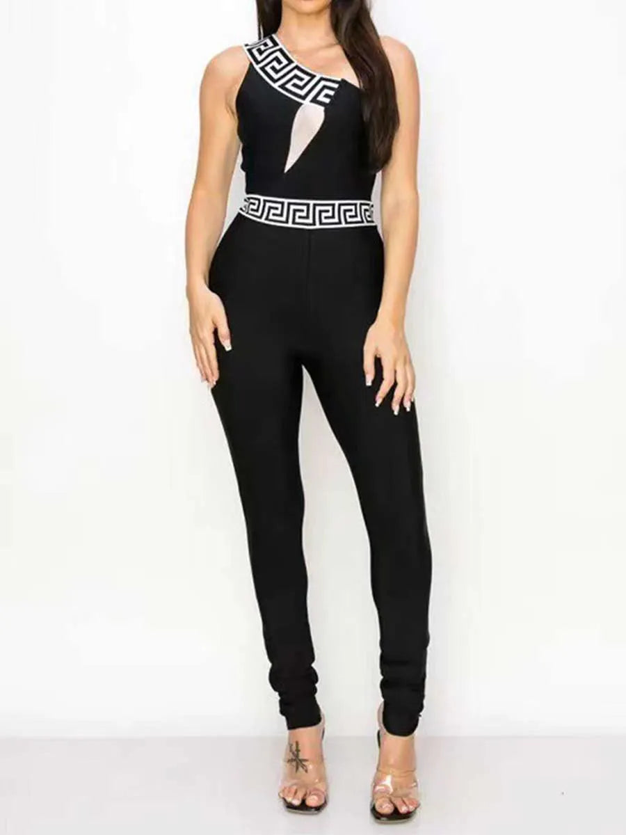 Camila Printed Bandage Jumpsuit
