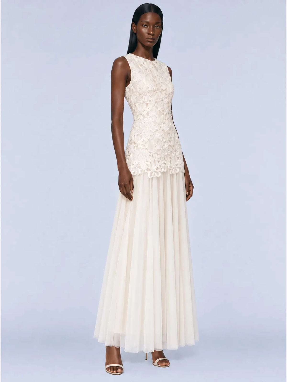 Emma Openwork Lace Crochet Mesh Maxi Dress