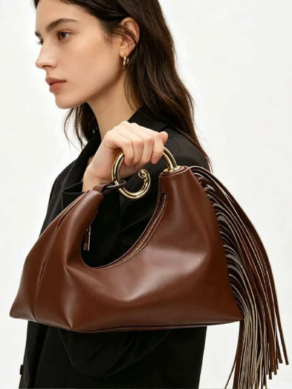 Rebecca Leather Tassel Handbag
