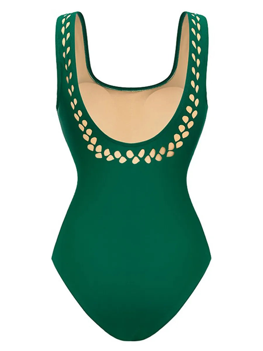 Elise Solid-Color Swimsuit Set