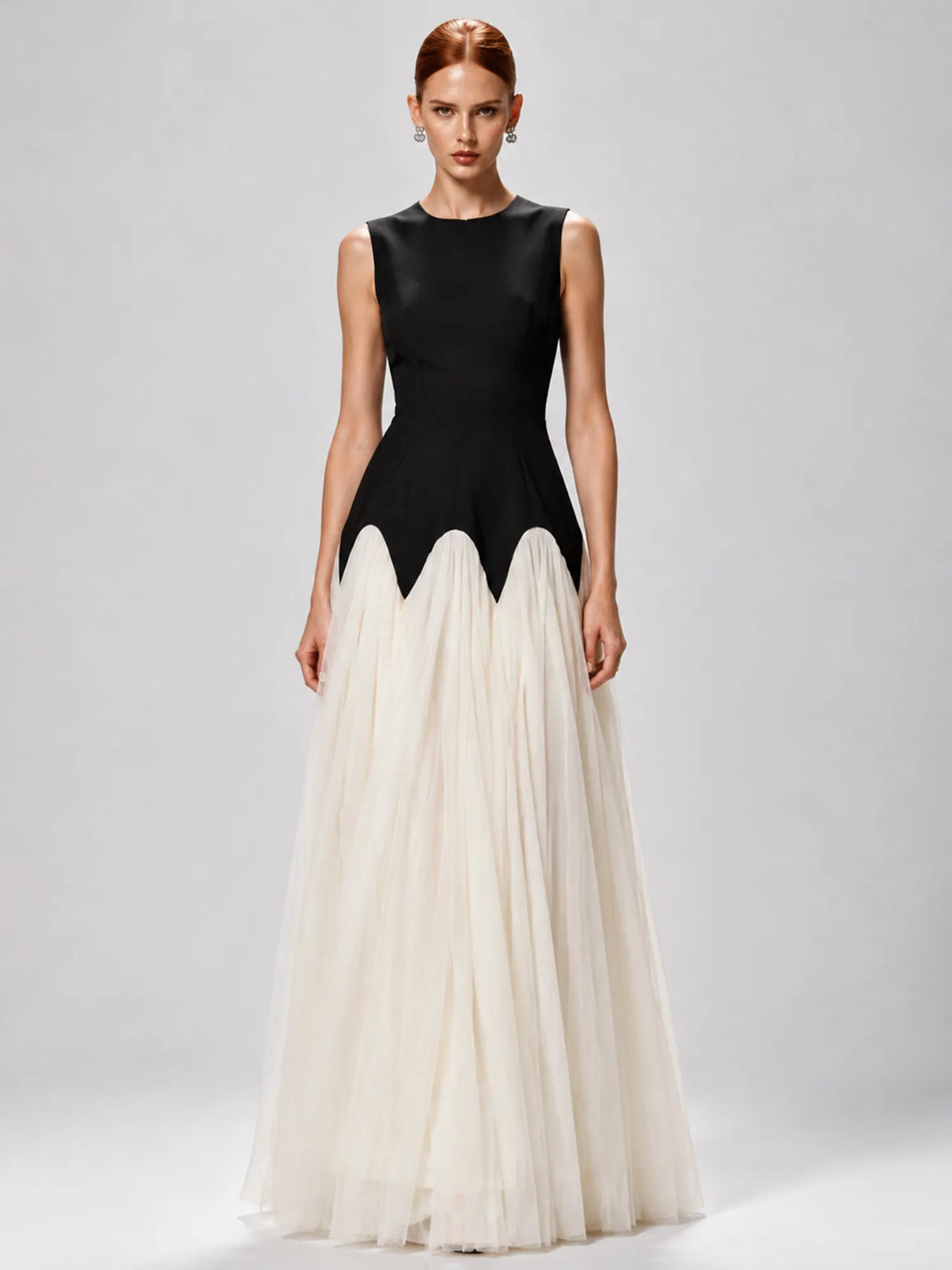Sienna Pleated Panel Sleeveless Midi Dress