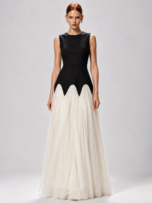 Sienna Pleated Panel Sleeveless Midi Dress