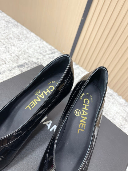 Chanel 26 Closed-Toe Slingback Black in Cowhide 591406