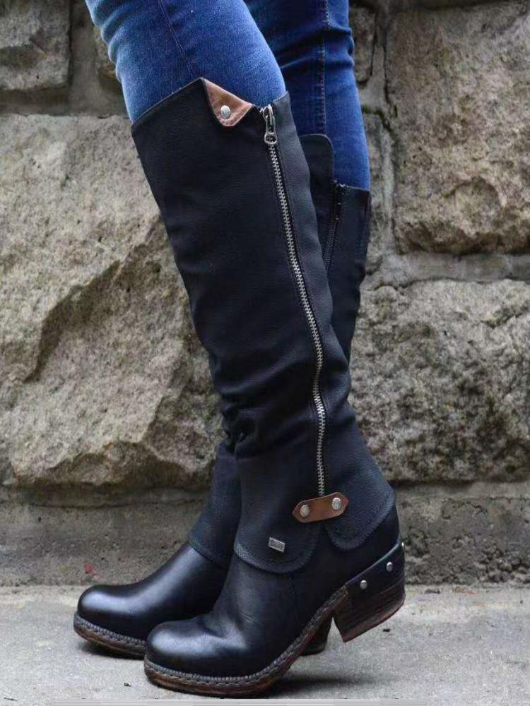 Spring And Autumn Women'S Round Head Side Zipper Martin Boots