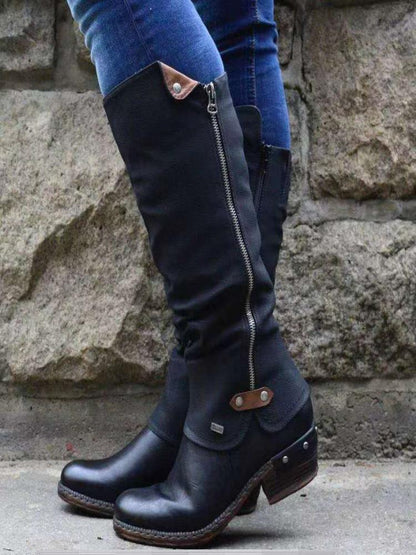 Spring And Autumn Women'S Round Head Side Zipper Martin Boots