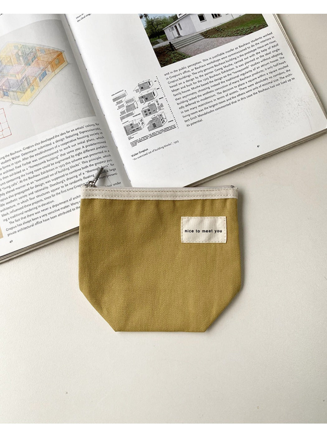 Cosbai - Minimalist Small Canvas Cardholder Pouch &amp; Coin Purse
