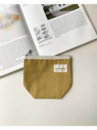 Cosbai - Minimalist Small Canvas Cardholder Pouch &amp; Coin Purse