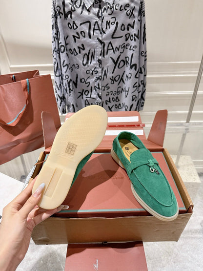 LP Summer Charms Walk Loafers Light Teal Green Suede 565855