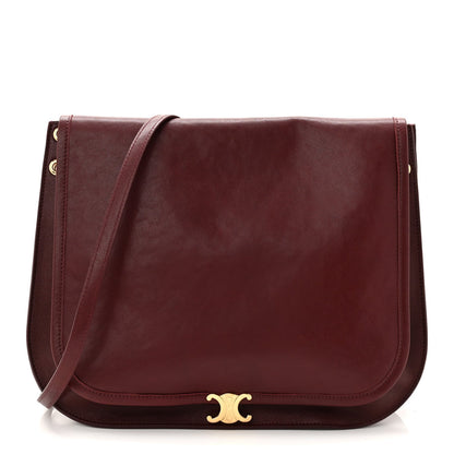 Shiny Lambskin Soft Triomphe Besace Bag Syrah