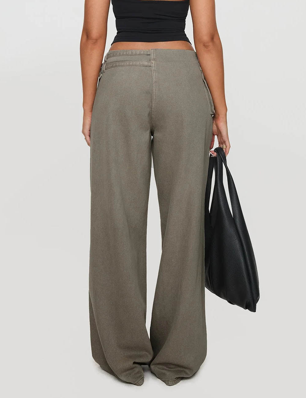 Trendy Wide Leg Adjustable Buckle Loose Pants