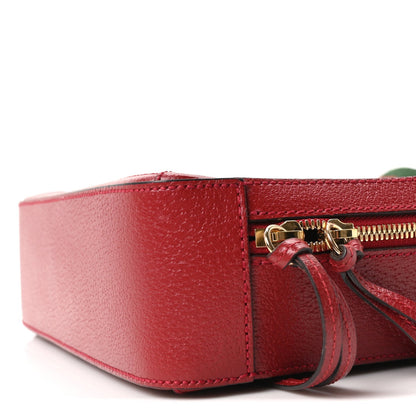 GG Supreme Monogram Flora Web Small Ophidia Top Handle Shoulder Bag Hibiscus Red