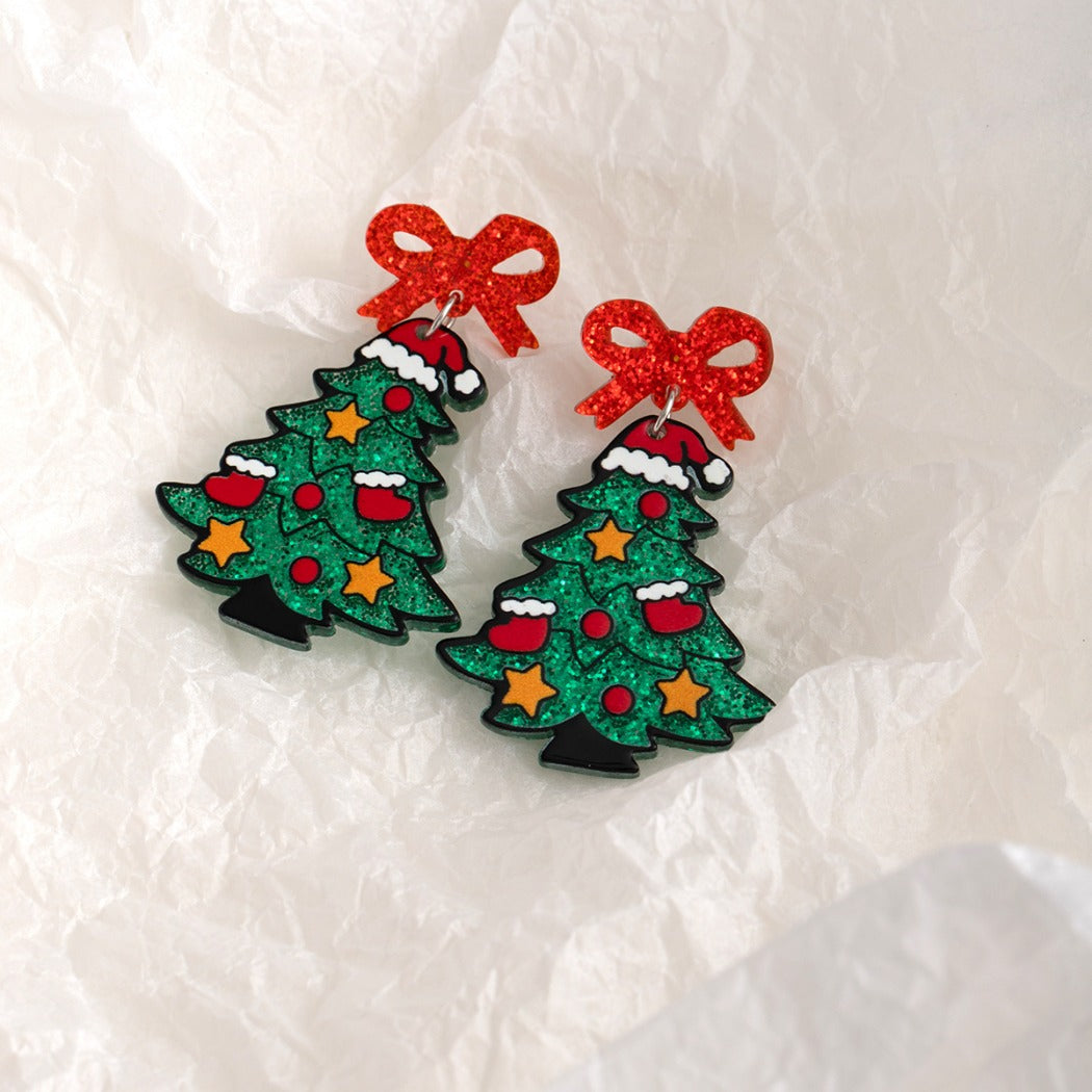 Earwish - Christmas Tree Tassel Earrings - Playful Sparkle